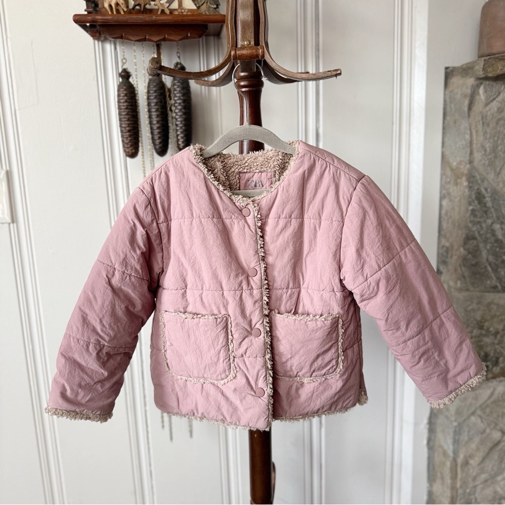 Zara Sherpa Lined Quilted Puffer Jacket